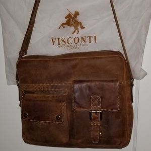 Visconti Leather Messenger Bag